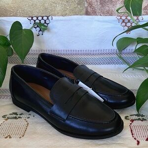 NEW Kensie Women’s Slip-On Gitty Dark Academia Penny Black Loafers, Size 8.5M